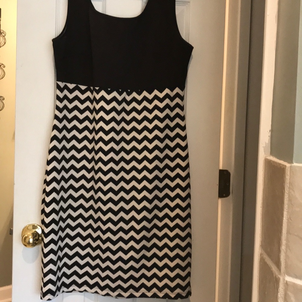Black chevron dress